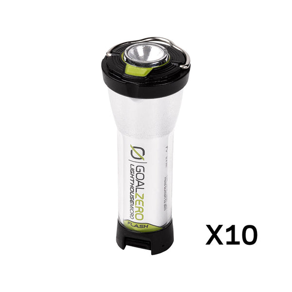 10- Pack Lighthouse Micro Flash USB Rechargeable Lantern | Goal Zero